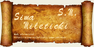 Sima Mileticki vizit kartica